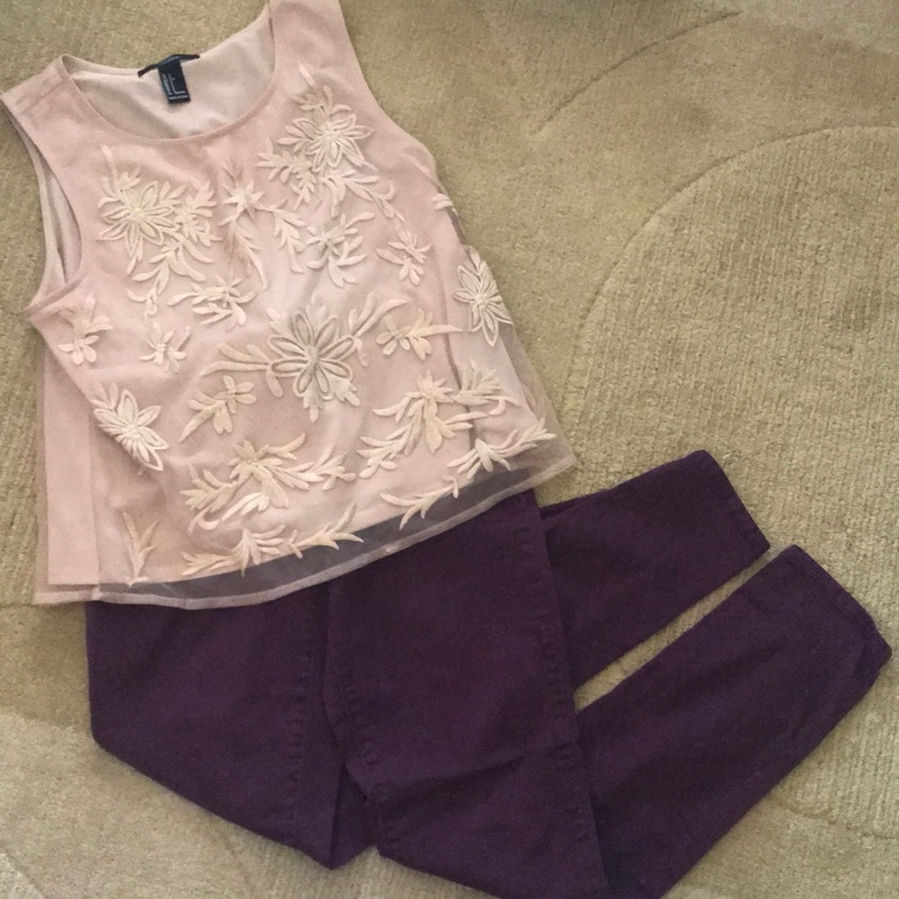 Purple Polka Dot Rewind Skinny Jeans